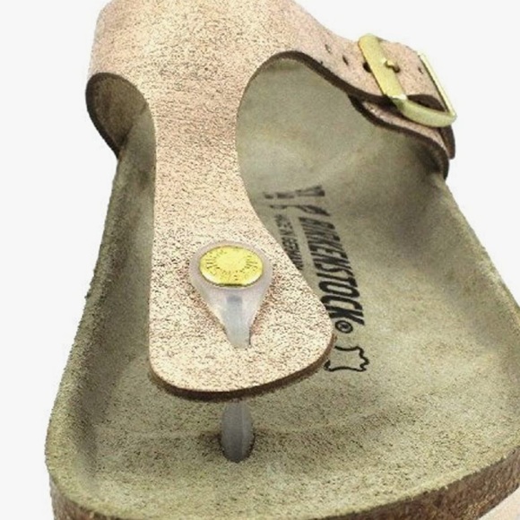 NWT Birkenstock Gizeh Washed Metallic Rose Gold - Picture 4 of 6